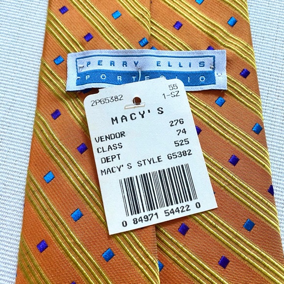 Men’s Perry Ellis Portfolio Neck Tie 100% Silk NWT - Picture 8 of 8